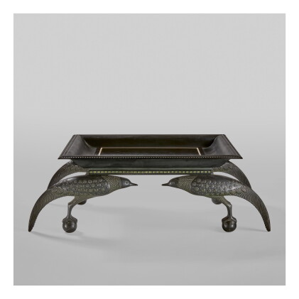 Catalog image of an important and rare “oiseaux” low table