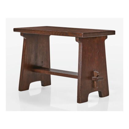 Catalog image of gustav stickley | a rare cricket stool, model no. 194