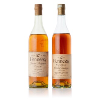 View 1 of Lot 6502: Hennessy Grande Champagne Vintage Cognac 40.0 abv 1959 & 1968 Mixed Lot (1 BT70 + 1 BT68)