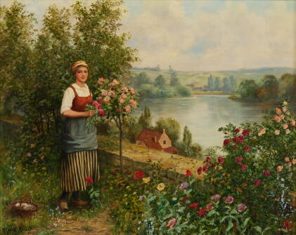 Catalog image of Young Woman in a Rose Garden