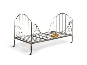 View 1 of Lot 24: A French Polished and Gilt Steel Daybed, 19th century