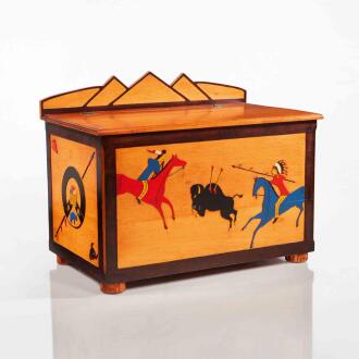 View 1 of Lot 238: "Buffalo Hunt" Blanket Chest