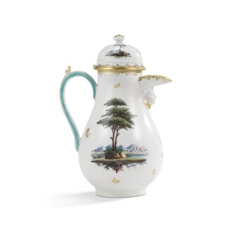 View 1 of Lot 325: A Cozzi porcelain small coffeepot and cover, circa 1770-75