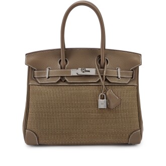 View 1 of Lot 153: Limited Edition Etoupe Clemence and Crinoline Birkin 30 Palladium Hardware, 2007