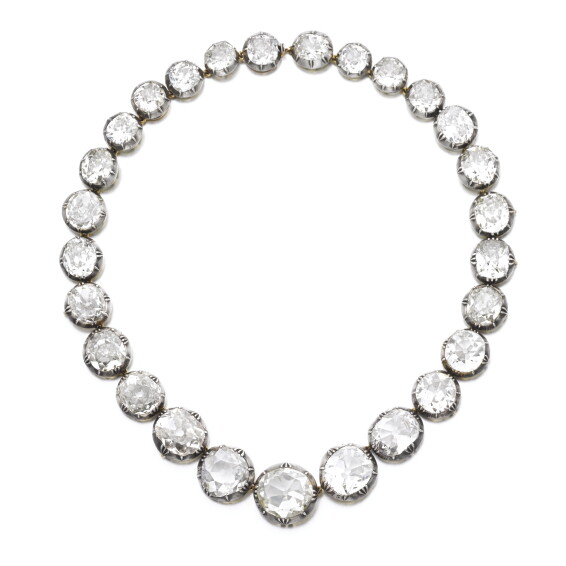 Impressive diamond rivière, mid-19th century