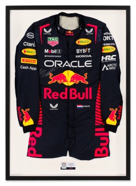 View 1 of Lot 25: Max Verstappen 2023 Canadian Grand Prix Victory Race Worn and Signed Suit | 41st Victory Career Victory Tying Ayrton Senna | 100th Team Red Bull Victory
