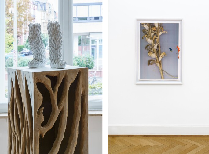 Links: Immanuel Birkert First Sun (3), 2020, Fotos: Wolfgang Günzel | Rechts: Elisaveta Braslavskaja Braided Water II, 2020