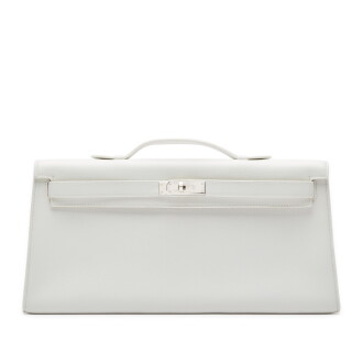 View 1 of Lot 394: White Kelly Cut in Swift Leather with Palladium Hardware, 2007