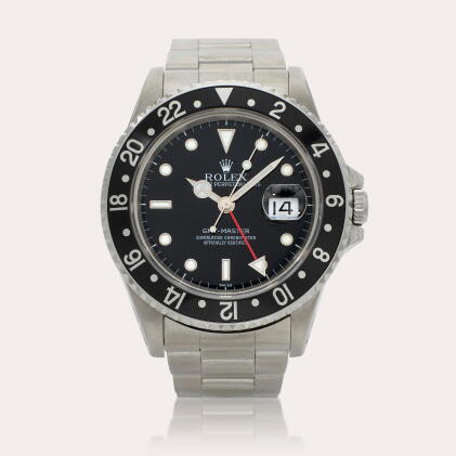 Catalog image of GMT-Master, Reference 16700 | A stainless steel dual time zone wristwatch with …
