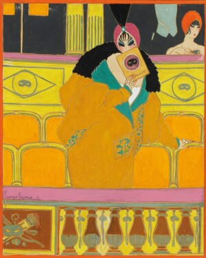 View 1 of Lot 1075: Elégante au théatre, 1912
