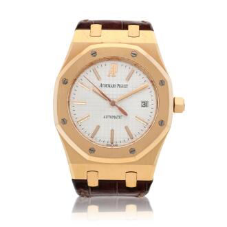 View 1 of Lot 48: Reference 15300OR.OO.DO88CR.02 Royal Oak A pink gold automatic wristwatch with date, Circa 2006