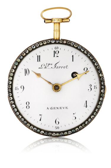 YELLOW GOLD DIAMOND-SET AND ENAMEL VERGE WATCH CIRCA 1760