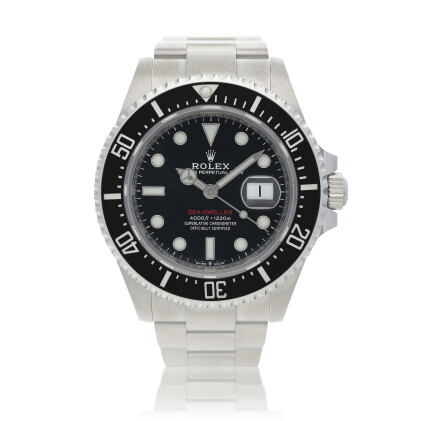 Catalog image of '50th Anniversary' Sea Dweller, Ref. 126600 Stainless steel wristwatch with dat…