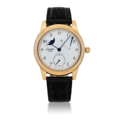 Catalog image of glashütte original | 1845 classic yellow gold wristwatch with moon phases and p…