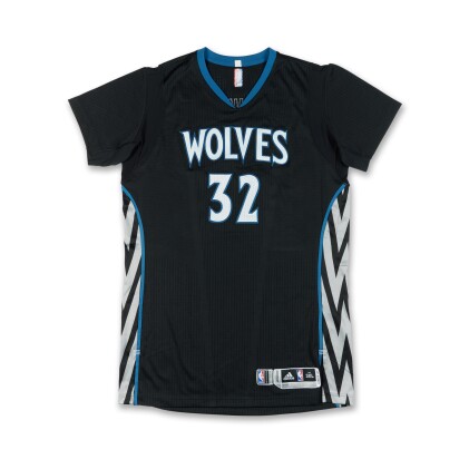 View 1 of Lot 12: Karl-Anthony Towns '2nd Career Game' Minnesota Timberwolves 2015-2016 Rookie Season Jersey | Double-Double