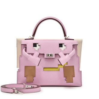 View 1 of Lot 10: Limited Edition Mauve Sylvestre, Nata, Lime, and Chai Epsom Picto Quelle Idole Kelly Doll Palladium Hardware, 2022