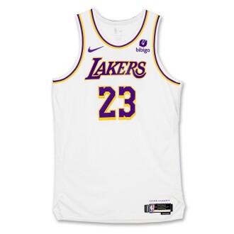 View 1 of Lot 94: LeBron James  Los Angeles Lakers 2023-2024 Game Worn Association Edition Jersey