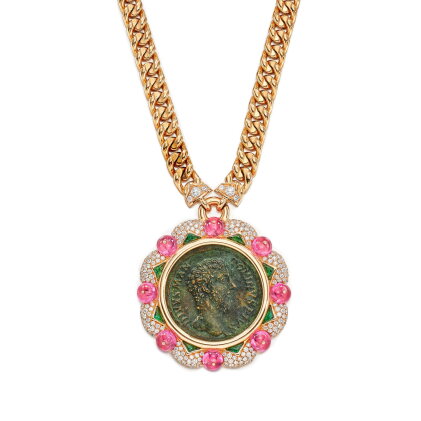 Catalog image of 'Monete' Antique Coin, Gem Set and Diamond Pendent Necklace | 寶格麗 | 'Monete' 古代…