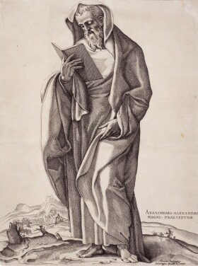 View 1 of Lot 47: An Old Man Standing: Anaximenes (Bartsch 42)