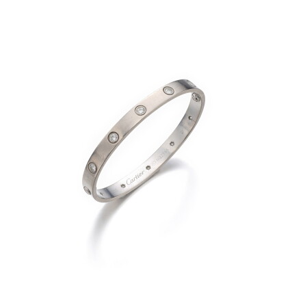 Catalog image of Gold and diamond bangle, 'Love'