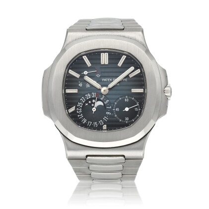 Catalog image of Nautilus, Ref. 5712/1A-001 | A stainless steel bracelet watch with date, moon p…