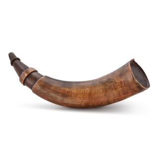 View 1 of Lot 496: American Engraved 'City of Philadelphia' Powder Horn, DW Pomfret, Philadelphia, Pennsylvania, Dated 1765
