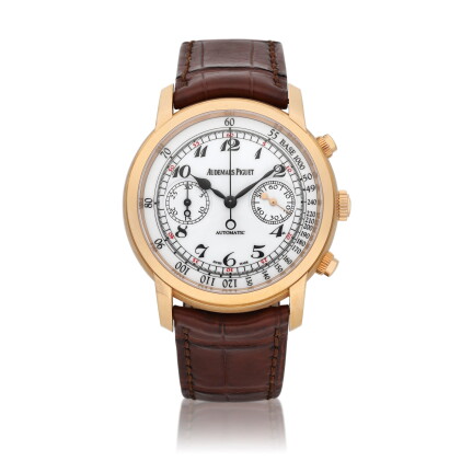 Catalog image of Jules Audemars, ref. 26100OR.OO.D088CR.01 | A pink gold chronograph | Circa 2009