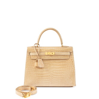 View 1 of Lot 564: Poussière Porosus Crocodile Kelly 25 Sellier Gold Hardware, 1997