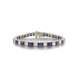 View 1 of Lot 201: Sapphire and Diamond Bracelet