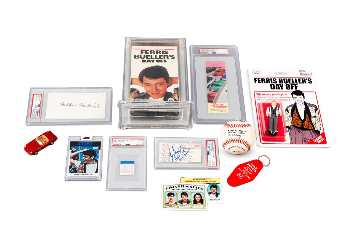 The single-lot auction also includes the foul ball that Ferris catches at the Cubs-Braves game, ticket stubs from the film’s 1986 release and other memorabilia.