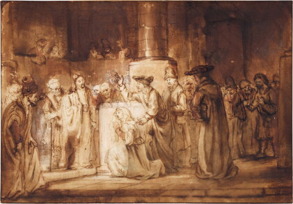 Catalog image of abraham van dyck | christ and the woman taken in adultery
