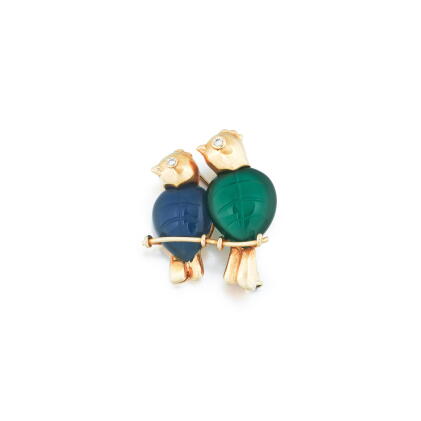 Catalog image of Broche calcédoine et diamants