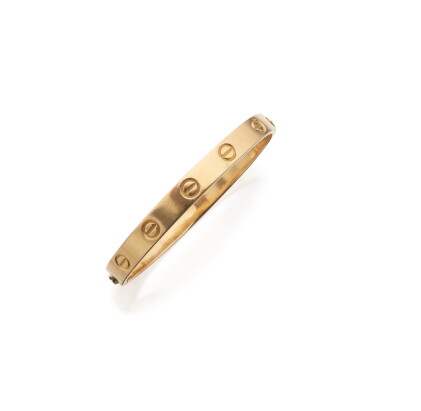 Catalog image of gold 'love' bangle-bracelet, aldo cipullo for cartier