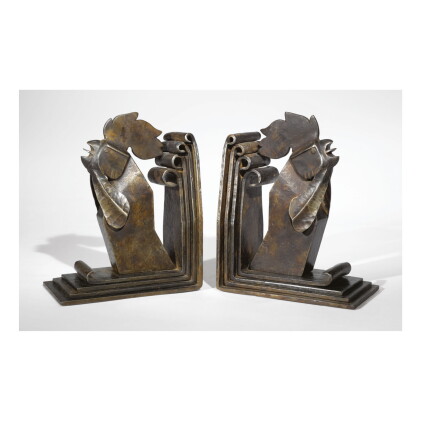 Catalog image of edgar brandt | pair of "rooster" bookends