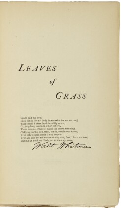  Complete Poems & Prose … 1855 … 1888. Authenticated & Personal Book (handled by W. W.) …. [Camden, N. J.: for the author, 1888]