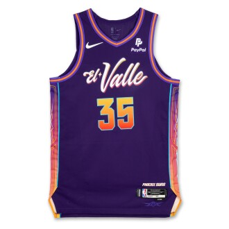 View 1 of Lot 64: Kevin Durant Phoenix Suns 2023-2024 Game Worn City Edition Jersey | 1,000th Career Game | Matched to 4 Games | 38 Points | Double-Double