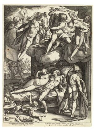 Catalog image of hendrick goltzius | mars and venus surprised by vulcan (b. 139; h. 137; new hol…