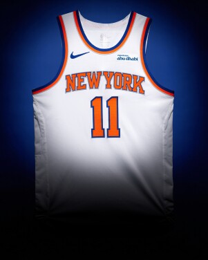 View 1 of Lot 12: Jalen Brunson New York Knicks 2025-2026 Game Worn Association Edition Jersey  | Matched to 2 Games | Double-Double