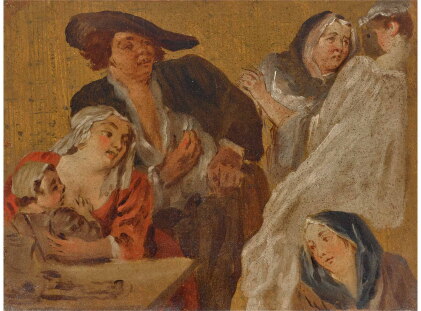 Catalog image of french school, 18th century | studies of figures around a table, including a mo…