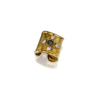 235. yellow gold and diamond cuff bangle, elizabeth gage