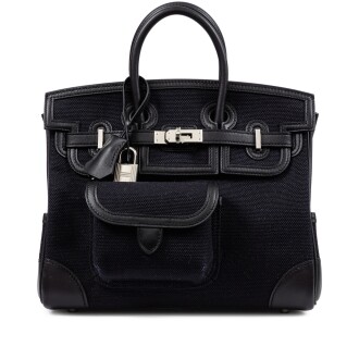 View 1 of Lot 330: Limited Edition Black Swift and Black Toile Goeland Cargo Birkin 25 Palladium Hardware, 2022