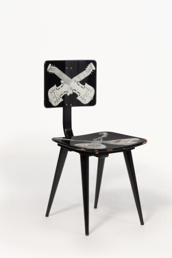 View 1 of Lot 109: Piero Fornasetti, "Strumenti Musicali" Boomerang Chair