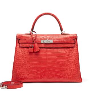 View 1 of Lot 42: Braise Matte Niloticus Crocodile Kelly 35 Retournè Palladium Hardware, 2012