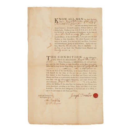 View 1 of Lot 163: Franklin, Benjamin, printer | Exceptionally early Franklin printing