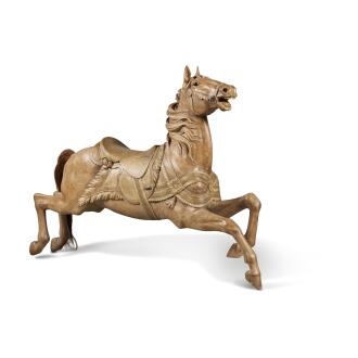 View 1 of Lot 366: An Outside Row Jumper Carousel Horse, attributed to Gustav Dentzel Carousel Company (1867-1928), Philadelphia, Pennsylvania, circa 1900
