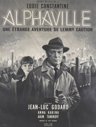 ALPHAVILLE (1965) POSTER, FRENCH, SIGNED BY ANNA KARINA