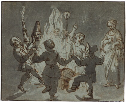 Catalog image of pieter boddingh van laer | figures dancing around a fire
