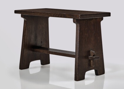 Catalog image of gustav stickley | a rare cricket stool, model no. 194