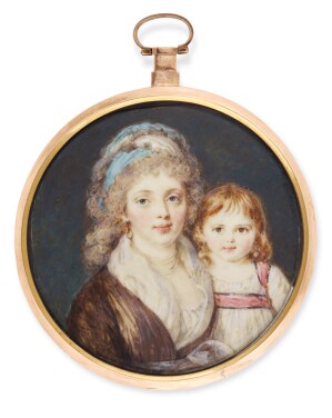 View 1 of Lot 299: A portrait of a mother and daughter, circa 1790