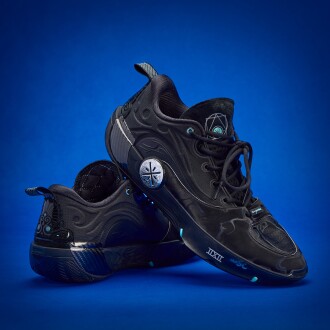 View 1 of Lot 43: Stephen Curry 2025-2026 Warm Up and Game Worn Inscribed Li-Ning Way of Wade 12 'Obsidian' | Double-Double